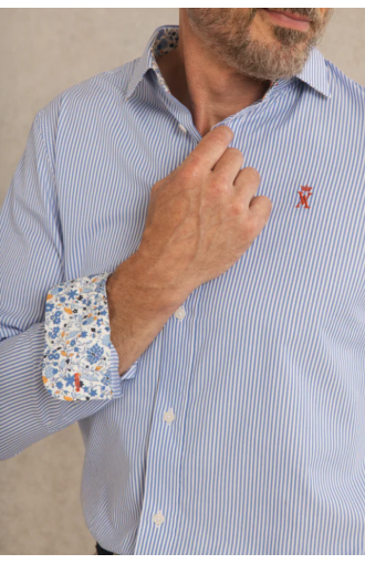 Chemise Conrad regular à rayures classiques capri