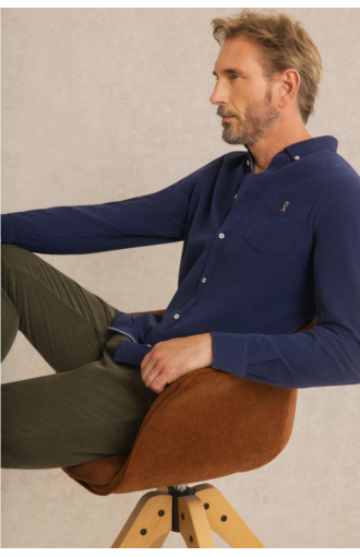 Chemise Chris regular velours côtelé bleu