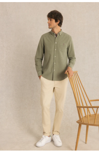 Chemise Chris regular velours côtelé vert