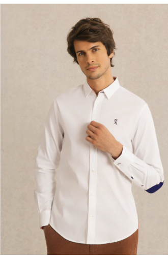 Chemise homme slim en Oxford blanc