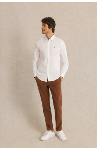 Chemise homme slim en Oxford blanc