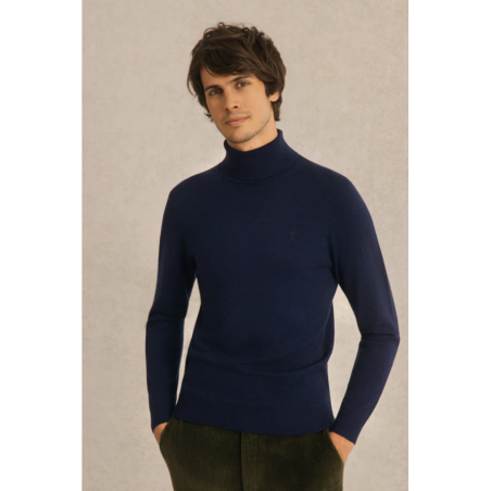 Pull Keris col roulé bleu marine