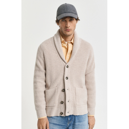 Cardigan laine mélangée beige