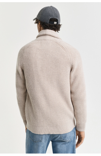 Cardigan laine mélangée beige