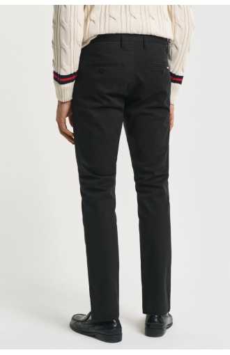 Pantalon chino coupe slim noir