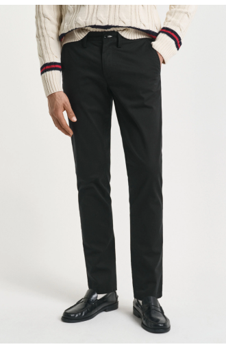 Pantalon chino coupe slim noir