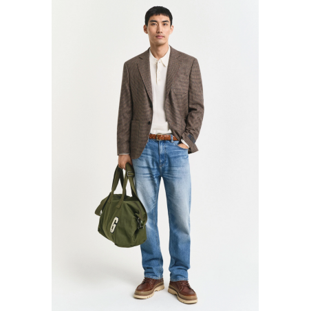 Pull polo laine  ultrafine à col crème