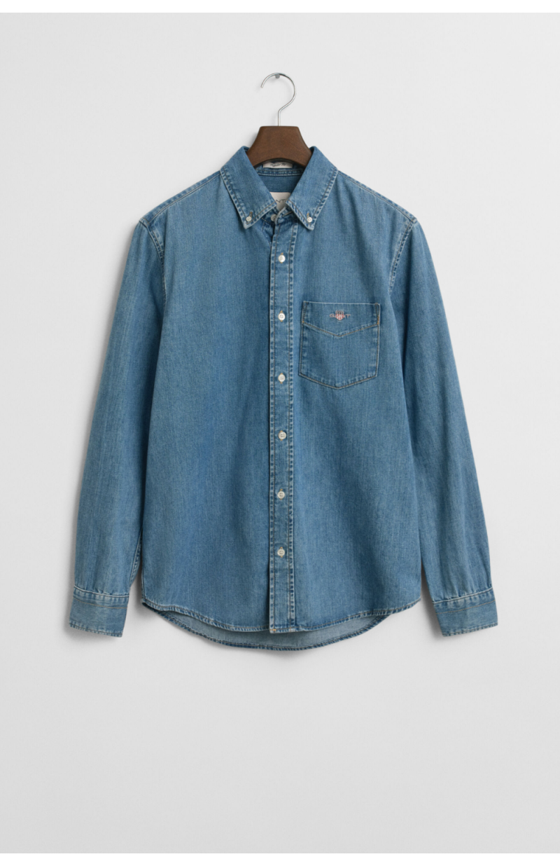 Chemise regular en denim bleu clair