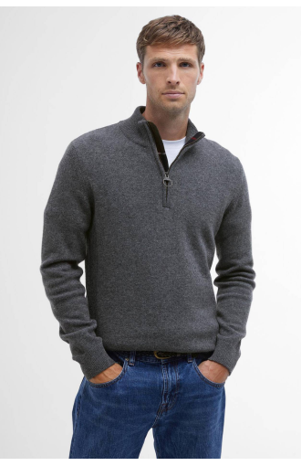Pull Holden demi-zip en laine gris