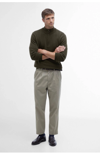 Pull Holden demi-zip en laine vert