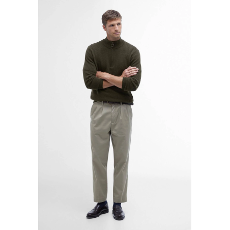 Pull Holden demi-zip en laine vert