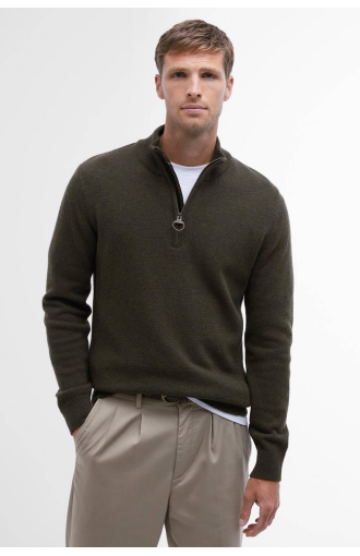 Pull Holden demi-zip en laine vert