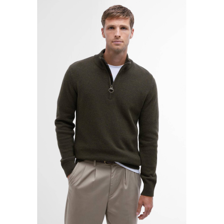Pull Holden demi-zip en laine vert