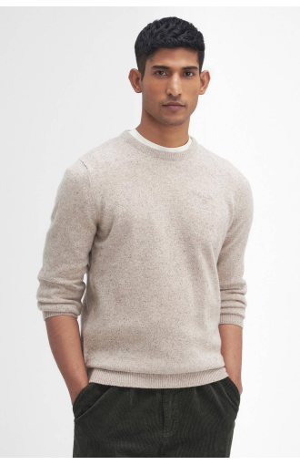 Pull Tisbury col rond laine beige stone