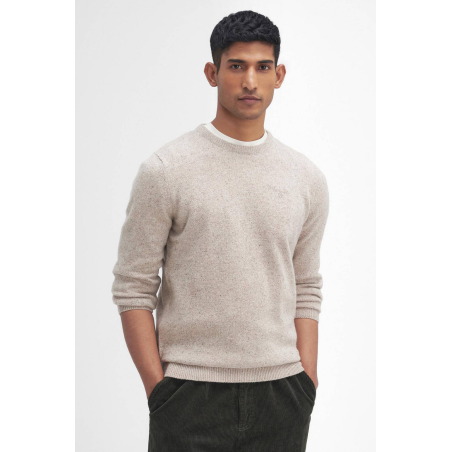 Pull Tisbury col rond laine beige stone