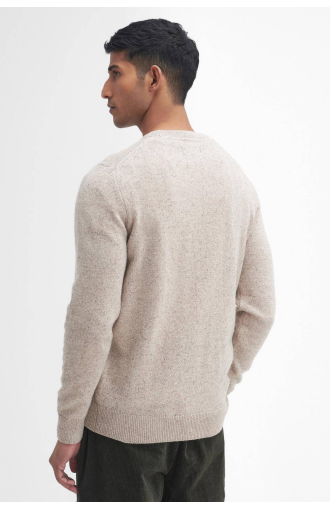 Pull Tisbury col rond laine beige stone