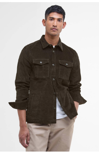 Surchemise en velours côtelé vert olive