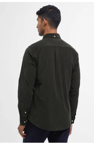 Chemise Ramsey ajustée velours vert forêt