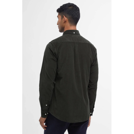 Chemise Ramsey ajustée velours vert forêt