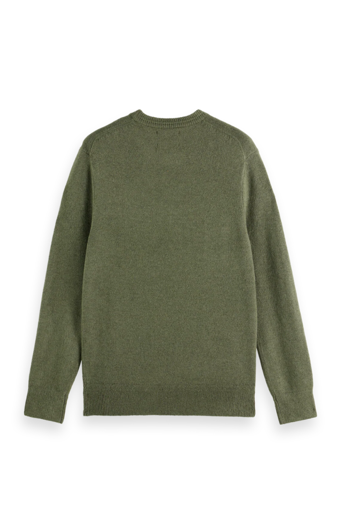 Pull col rond regular fit kaki