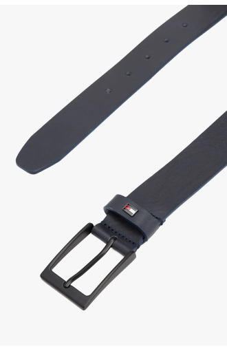Ceinture cuir boucle carrée Space Blue