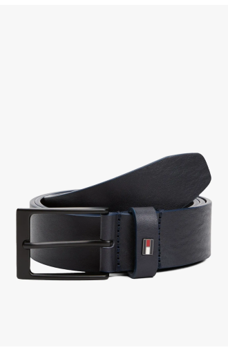 Ceinture cuir boucle carrée Space Blue