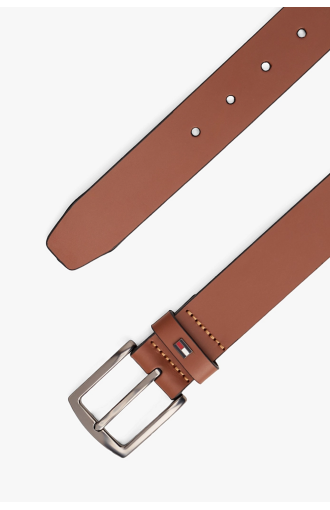 Ceinture Denton en cuir à boucle carrée Winter Cognac