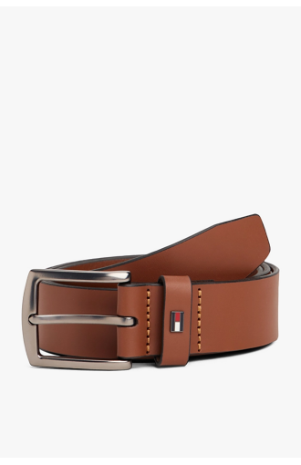 Ceinture Denton en cuir à boucle carrée Winter Cognac