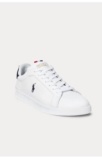Baskets Heritage Court II en cuir blanc