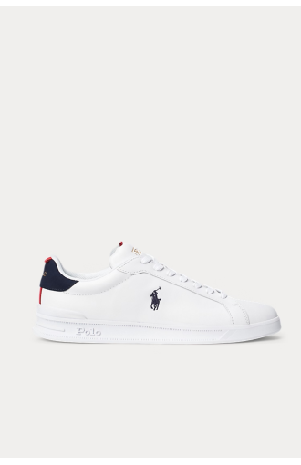 Baskets Heritage Court II en cuir blanc