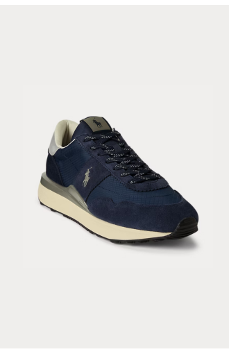 Baskets Train 89 en daim et tissu Oxford marine