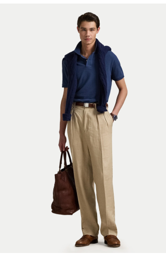 Polo slim fit en coton bleu Rustic Navy