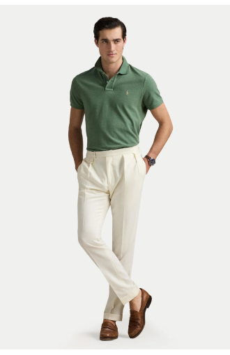 Polo slim fit en coton vert