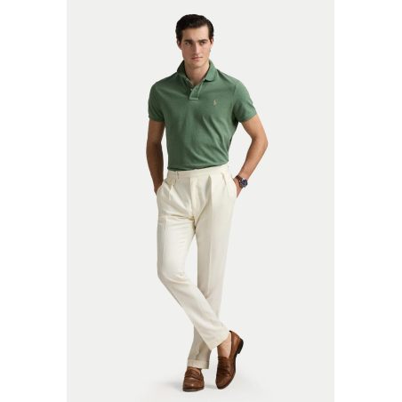 Polo slim fit en coton vert