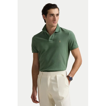 Polo slim fit en coton vert