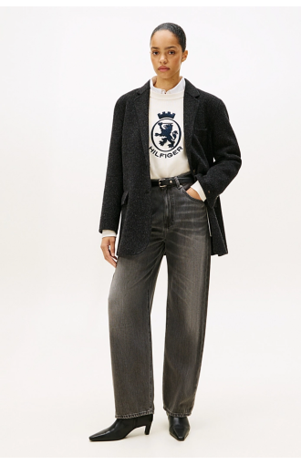 Jean Teya coupe barrel gris