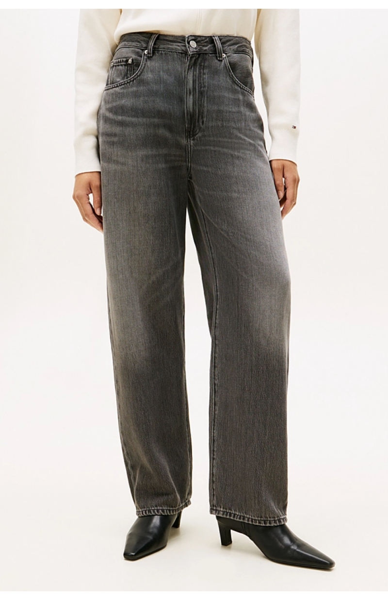 Jean Teya coupe barrel gris