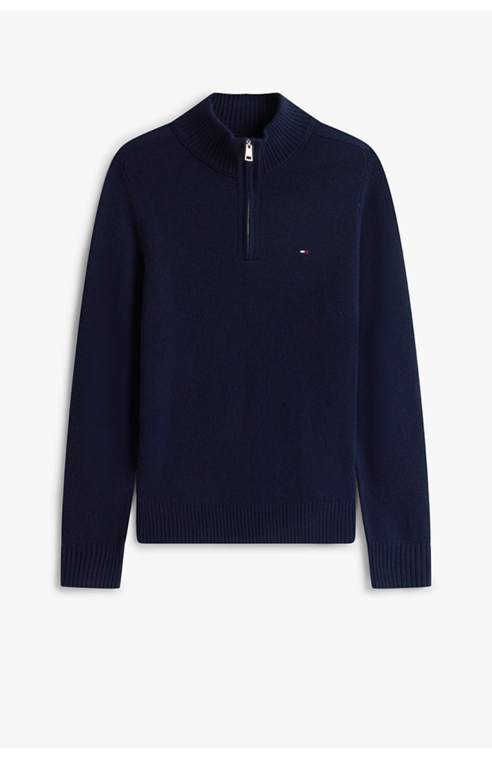 Pull zippé laine navy