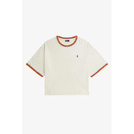 T-shirt oversize bordure crochet