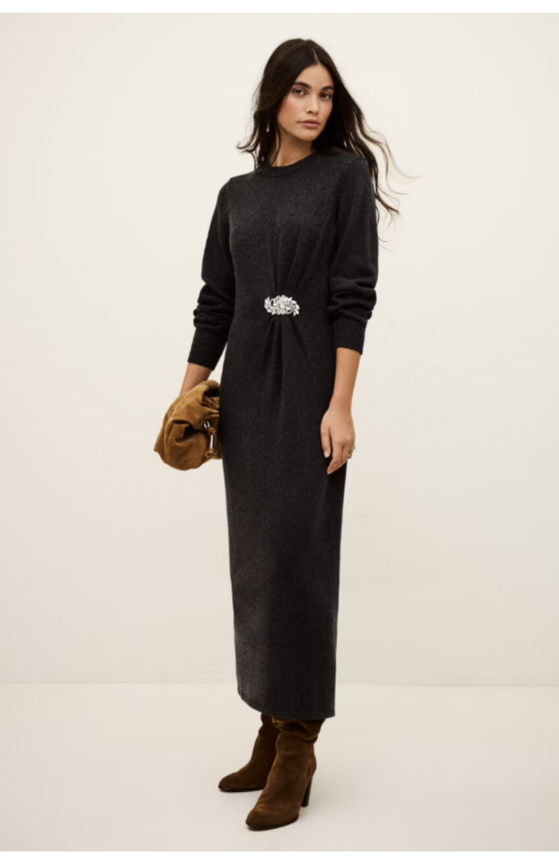 Robe Cynthia gris carbone