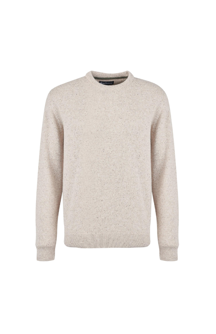 Pull Tisbury col rond laine beige stone