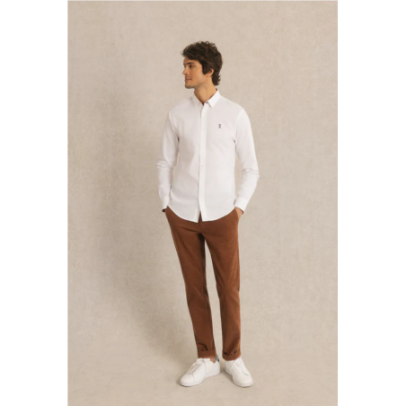 Chemise homme slim en Oxford blanc
