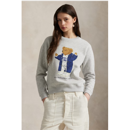 Sweat Polo Bear en molleton gris