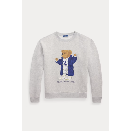 Sweat Polo Bear en molleton gris