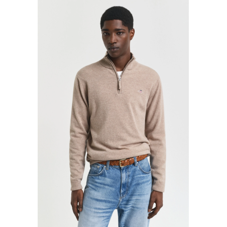 Pull demi-zip en laine