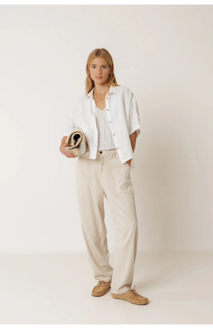 Chemise crop lin