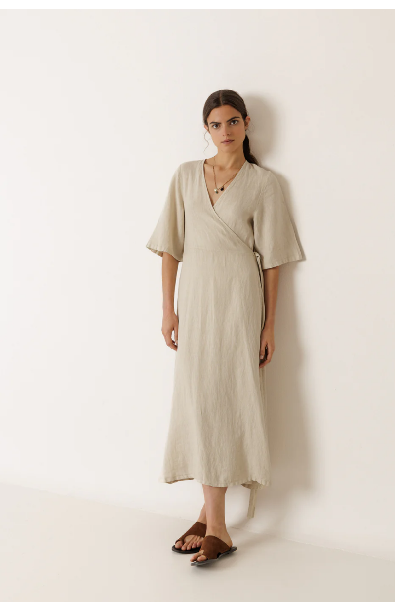 Robe portefeuille lin