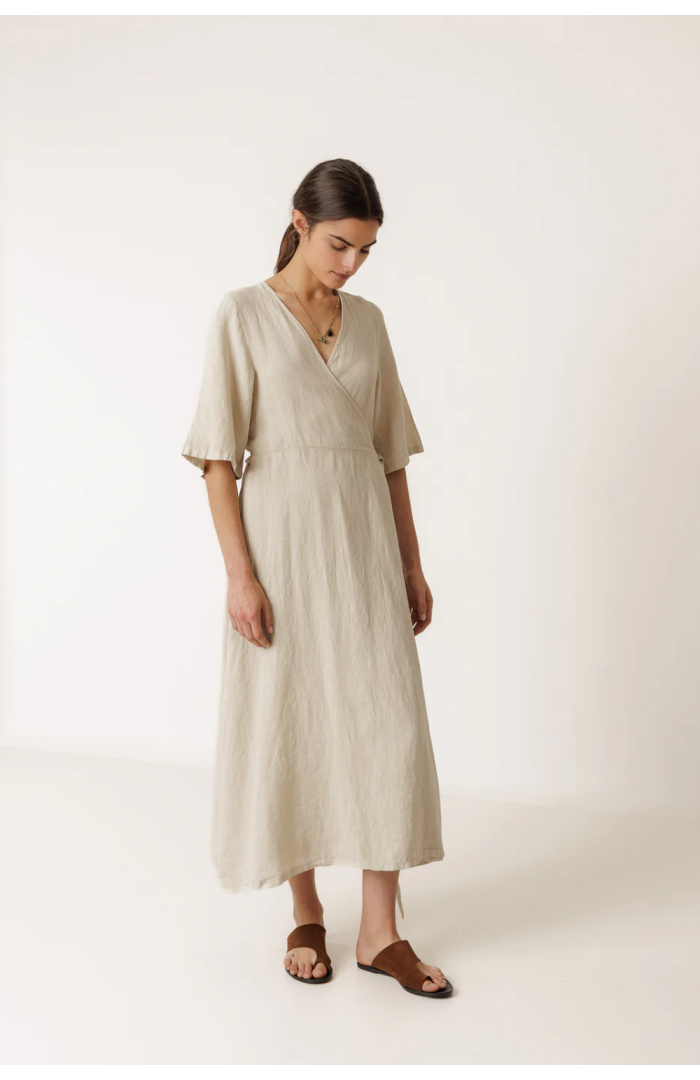 Robe portefeuille lin