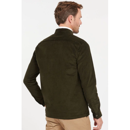 Surchemise en velours côtelé vert olive