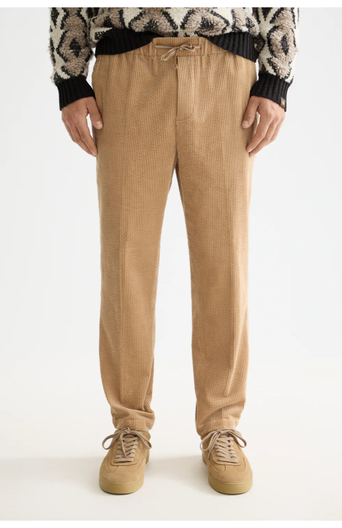 Jogger velours côtelé beige